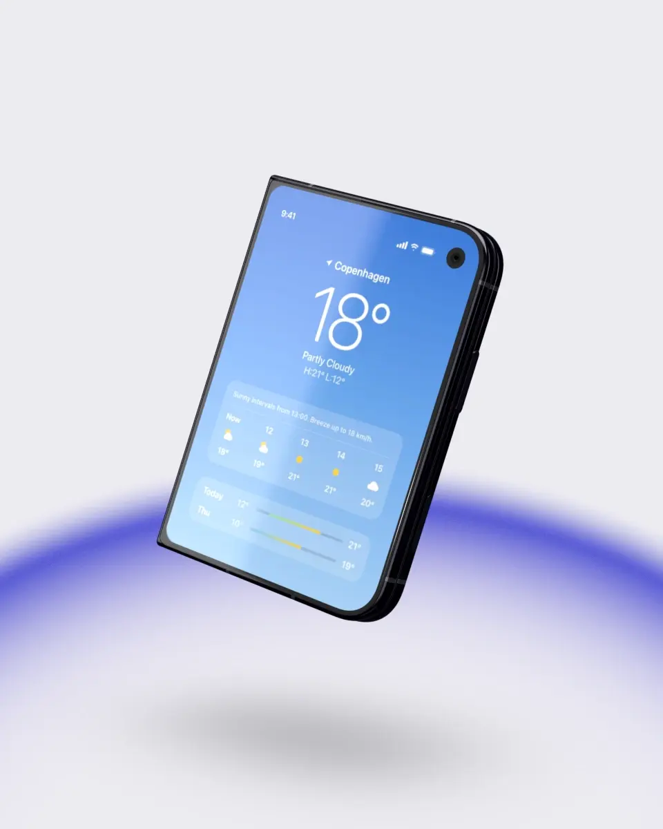 An iPhone Duo floating over the Arcs backdrop