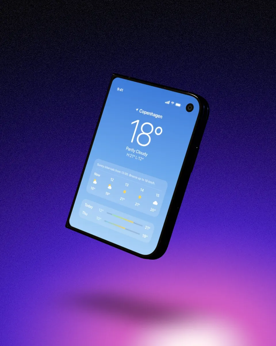 An iPhone Duo floating over the Glow backdrop
